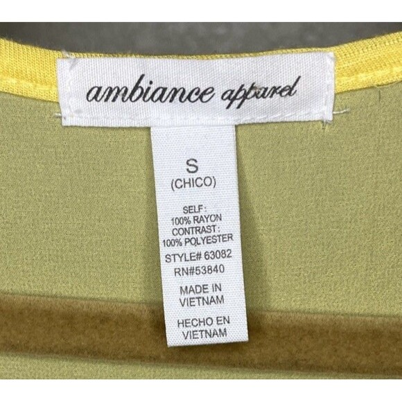 Ambiance Apparel Tunic Tank Top Women Sz Small Yellow - Picture 5 of 6